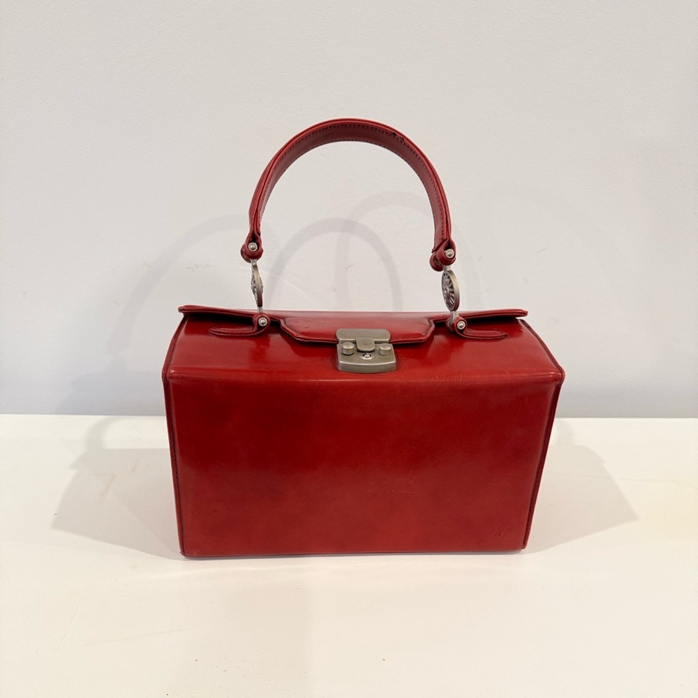Versace Sunburst Leather Vanity Handbag